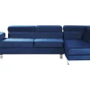 Sohvat<Beliani 5-Istuttava Kulmasohva Sametti Vasenk. Laivastonsininen Norrea