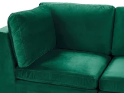 Store Beliani 5-Istuttava Kulmasohva Sametti Vasenk. Vihrea Evja