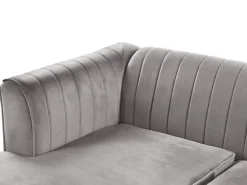 Fashion Beliani 3-Istuttava Kulmasohva Sametti Oikeak. Harmaa Timra