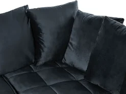 Cheap Beliani 3-Istuttava Kulmasohva Sametti Vasenk. Musta Grena