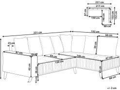Cheap Beliani 3-Istuttava Kulmasohva Sametti Vasenk. Musta Grena