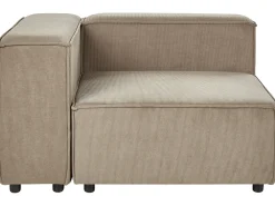 Sohvat<Beliani 2-Istuttava Kulmasohva Vakosametti Vasenk. Vaaleanruskea Aprica