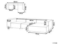 Flash Sale Beliani 3-Istuttava Kulmasohva Vakosametti Vasenk. Vaaleanruskea Aprica