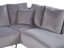 Outlet Beliani 4-Istuttava Kulmasohva Vakosametti Vasenk. Harmaa Lunner