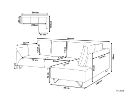 Outlet Beliani 4-Istuttava Kulmasohva Vakosametti Vasenk. Harmaa Lunner