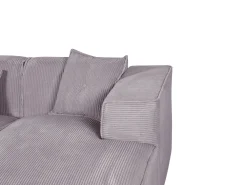 Discount Beliani 3-Istuttava Kulmasohva Vakosametti Vasenk. Harmaa Dolva