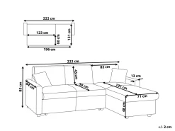 Shop Beliani 3-Istuttava Kulmavuodesohva Säilytystilalla Keinonahka Vasenk. Ruskea Ogna