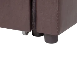 Shop Beliani 3-Istuttava Kulmavuodesohva Säilytystilalla Keinonahka Vasenk. Ruskea Ogna