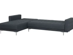 Sohvat<Beliani 4-Istuttava Kulmavuodesohva Kangas Oikeak. Tummanharmaa Aberdeen