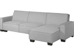 Fashion Beliani 3-Istuttava Kulmavuodesohva Kangas Vasenk. Vaaleanharmaa Romedal