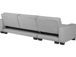 Fashion Beliani 3-Istuttava Kulmavuodesohva Kangas Vasenk. Vaaleanharmaa Romedal