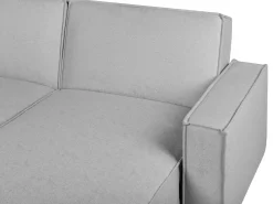 Fashion Beliani 3-Istuttava Kulmavuodesohva Kangas Vasenk. Vaaleanharmaa Romedal