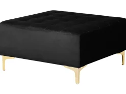 Sohvat<Beliani 5-Istuttava Kulmavuodesohva Sametti Vasenk. Musta Aberdeen