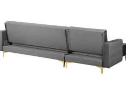 Outlet Beliani 4-Istuttava Kulmavuodesohva Ja Rahi Sametti Oikeak. Harmaa Aberdeen