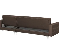 Store Beliani 4-Istuttava Kulmavuodesohva Kangas Vasenk. Tummanruskea Aberdeen