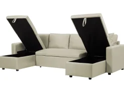 Sohvat<Beliani 5-Istuttava Kulmavuodesohva Säilytystilalla Kangas Beige Sommen