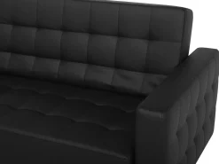 Shop Beliani 4-Istuttava Kulmavuodesohva Keinonahka Oikeak. Musta Aberdeen