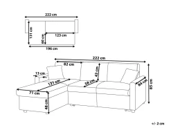 Sohvat<Beliani 3-Istuttava Kulmavuodesohva Säilytystilalla Keinonahka Oikeak. Musta Ogna