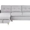 Sohvat<Beliani 4-Istuttava Kulmavuodesohva Säilytystilalla Oikeak. Vaaleanharmaa Flakk