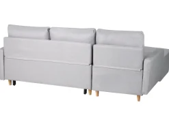 Sohvat<Beliani 4-Istuttava Kulmavuodesohva Säilytystilalla Oikeak. Vaaleanharmaa Flakk