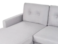 Sohvat<Beliani 4-Istuttava Kulmavuodesohva Säilytystilalla Oikeak. Vaaleanharmaa Flakk