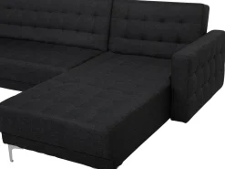 Sohvat<Beliani 5-Istuttava Kulmavuodesohva Ja Rahi Kangas Vasenk. Grafiitinharmaa Aberdeen