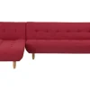 Discount Beliani 4-Istuttava Kulmavuodesohva Kangas Oikeak. Punainen Alsten