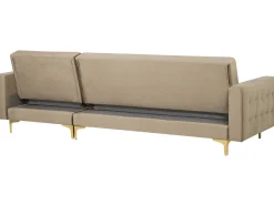 Hot Beliani 4-Istuttava Kulmavuodesohva Ja Rahi Sametti Vasenk. Hiekanruskea Aberdeen