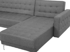 Cheap Beliani 5-Istuttava Kulmavuodesohva Kangas Vasenk. Vaaleanharmaa Aberdeen