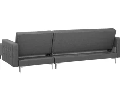 Sohvat<Beliani 4-Istuttava Kulmavuodesohva Kangas Vasenk. Vaaleanharmaa Aberdeen