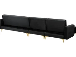 Best Beliani 5-Istuttava Kulmavuodesohva Ja Rahi Sametti Oikeak. Musta Aberdeen