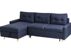 Sohvat<Beliani 4-Istuttava Kulmavuodesohva Säilytystilalla Oikeak. Laivastonsininen Flakk
