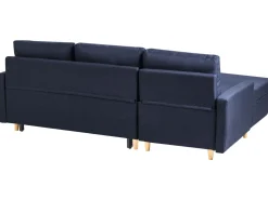 Sohvat<Beliani 4-Istuttava Kulmavuodesohva Säilytystilalla Oikeak. Laivastonsininen Flakk