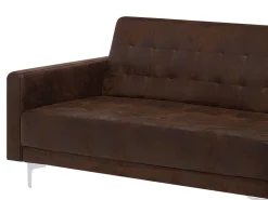 Sohvat<Beliani 4-Istuttava Kulmavuodesohva Keinonahka Vasenk. Ruskea Aberdeen