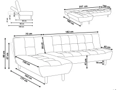 Sohvat<Beliani 4-Istuttava Kulmavuodesohva Kangas Oikeak. Vaaleanharmaa Alsten