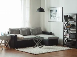 Sohvat<Beliani 3-Istuttava Kulmavuodesohva Kangas Vasenk. Harmaa/Musta Tampere