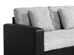 Sohvat<Beliani 3-Istuttava Kulmavuodesohva Kangas Vasenk. Harmaa/Musta Tampere