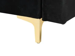 Sale Beliani 4-Istuttava Kulmavuodesohva Sametti Oikeak. Musta Aberdeen