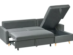 Sohvat<Beliani 4-Istuttava Kulmavuodesohva Säilytystilalla Vasenk. Tummanharmaa Flakk