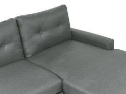 Sohvat<Beliani 4-Istuttava Kulmavuodesohva Säilytystilalla Vasenk. Tummanharmaa Flakk