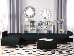 Cheap Beliani 5-Istuttava Kulmavuodesohva Kangas Oikeak. Grafiitinharmaa Aberdeen