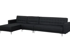 Cheap Beliani 5-Istuttava Kulmavuodesohva Kangas Oikeak. Grafiitinharmaa Aberdeen