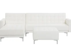 Sohvat<Beliani 4-Istuttava Kulmavuodesohva Ja Rahi Keinonahka Oikeak. Valkoinen Aberdeen