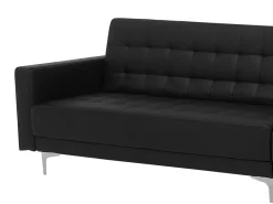Sohvat<Beliani 5-Istuttava Kulmavuodesohva Ja Rahi Keinonahka Vasenk. Musta Aberdeen