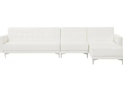 Flash Sale Beliani 5-Istuttava Kulmavuodesohva Keinonahka Vasenk. Valkoinen Aberdeen