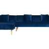 Sohvat<Beliani 4-Istuttava Kulmavuodesohva Sametti Oikeak. Laivastonsininen Vadso