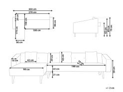 Sohvat<Beliani 4-Istuttava Kulmavuodesohva Sametti Oikeak. Laivastonsininen Vadso
