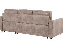 Sohvat<Beliani 3-Istuttava Kulmavuodesohva Säilytystilalla Keinonahka Vasenk. Ruskea Nesna