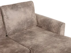 Sohvat<Beliani 3-Istuttava Kulmavuodesohva Säilytystilalla Keinonahka Vasenk. Ruskea Nesna