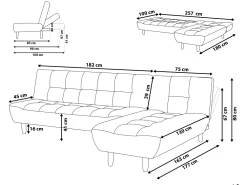 Clearance Beliani 4-Istuttava Kulmavuodesohva Kangas Vasenk. Vaaleanharmaa Alsten